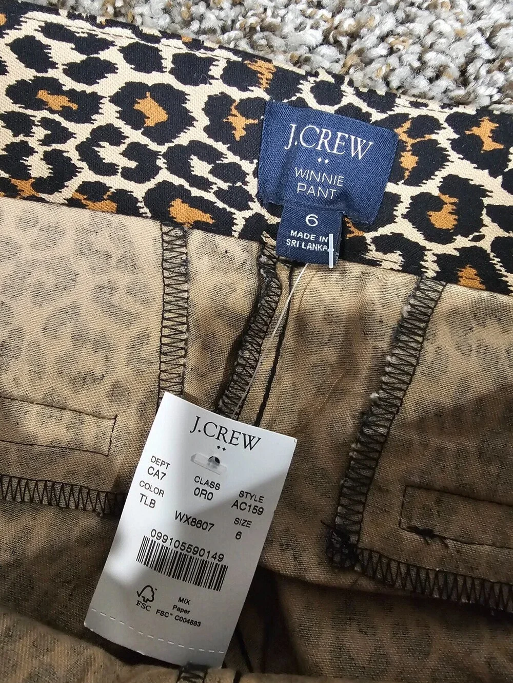 J. Crew Womens Sz 6 Winnie Fit Dress Pants Cheetah Leopard Animal Print NEW